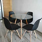 Comedor Redondo Vidrio 4 Sillas Eames – Mesa 80cm - Miniatura 1