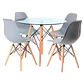 Mesa Eames Redonda de Vidrio + 4 Sillas Eames – Comedor 80cm - Miniatura 2