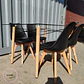 Mesa Rectangular europeo vidrio + 4 sillas tulip polipropileno con cojin - comedor 140cm - Miniatura 3