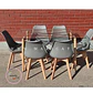 Mesa Rectangular europeo vidrio + 6 sillas tulip polipropileno con cojin - comedor 140cm - Miniatura 7