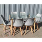 Mesa Rectangular europeo vidrio + 6 sillas tulip polipropileno con cojin - comedor 140cm - Miniatura 4