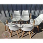 Mesa Rectangular europeo vidrio + 6 sillas tulip polipropileno con cojin - comedor 140cm - Miniatura 5