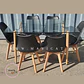 Mesa Rectangular europeo vidrio + 6 sillas tulip polipropileno con cojin - comedor 140cm - Miniatura 6