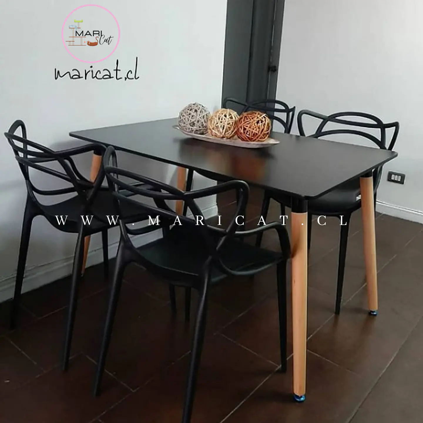 Comedor Rectangular Melamina 4 Sillas Masters – Mesa 130x80cm 3