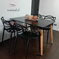 Comedor Rectangular Melamina 4 Sillas Masters – Mesa 130x80cm - Miniatura 3
