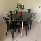 Comedor Rectangular Melamina 6 Sillas Tolix – Mesa 120x80cm - Miniatura 1