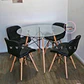 Comedor Redondo Vidrio 4 Sillas Mariposa – Mesa 100cm - Miniatura 5
