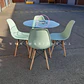 Mesa Eames Redonda de Vidrio + 4 Sillas Eames – Comedor 80cm - Miniatura 5