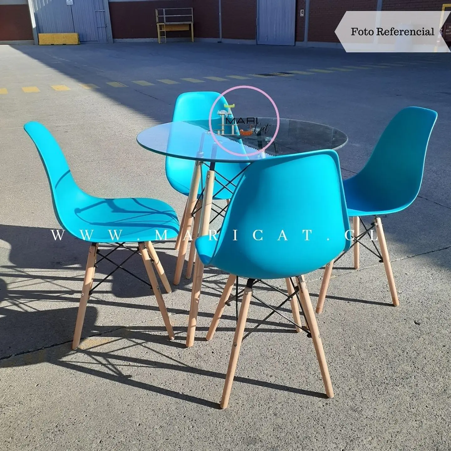 Comedor Redondo Madera 4 Sillas Eames – Mesa 100cm 3