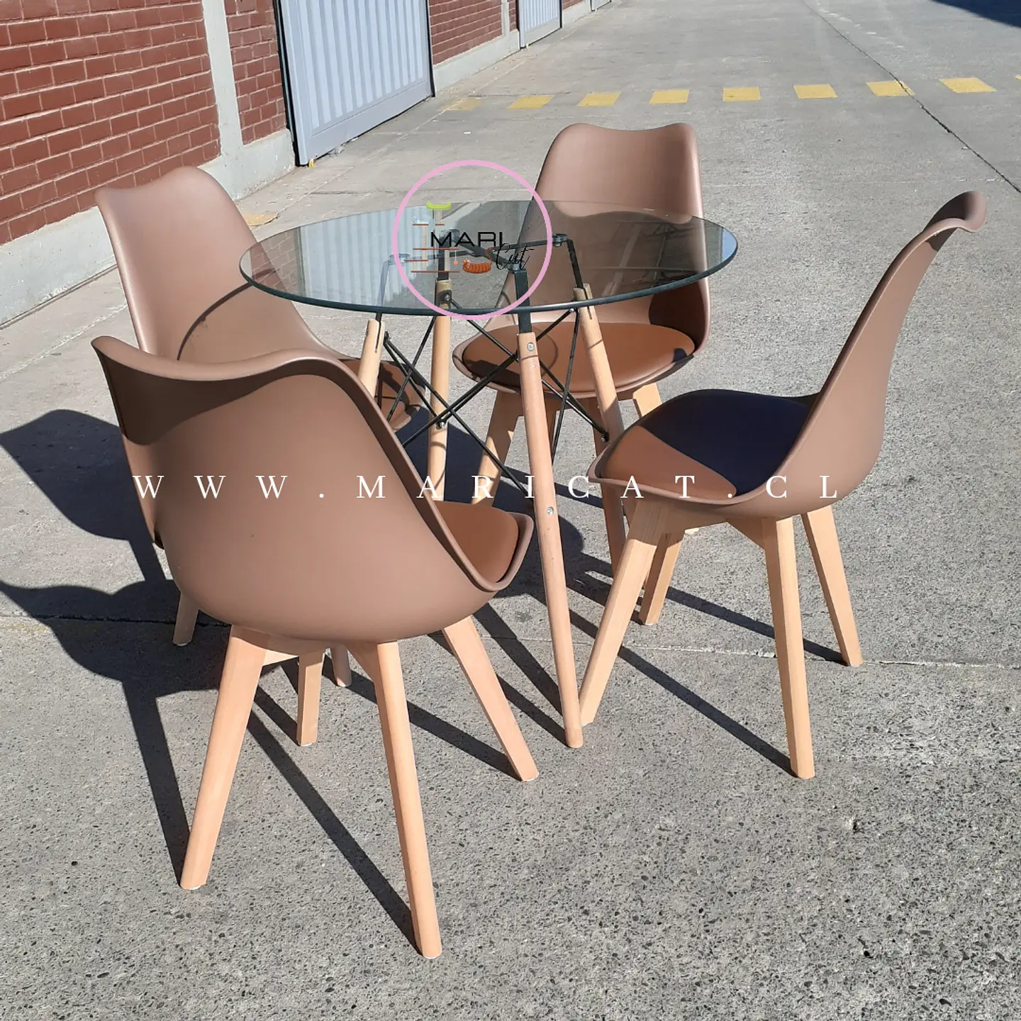 Comedor Redondo Vidrio 4 Sillas Tulip – Mesa 80cm 5