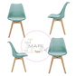 Pack 4 Sillas Tulip Asiento Polipropileno Cojín Eco Cuero  - Miniatura 5