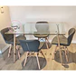 Comedor Rectangular Vidrio 4 Sillas Eames – Mesa 120x80cm - Miniatura 3