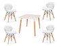 Comedor Cuadrado Melamina 4 Sillas Mariposa – Mesa 80x80cm - Miniatura 2
