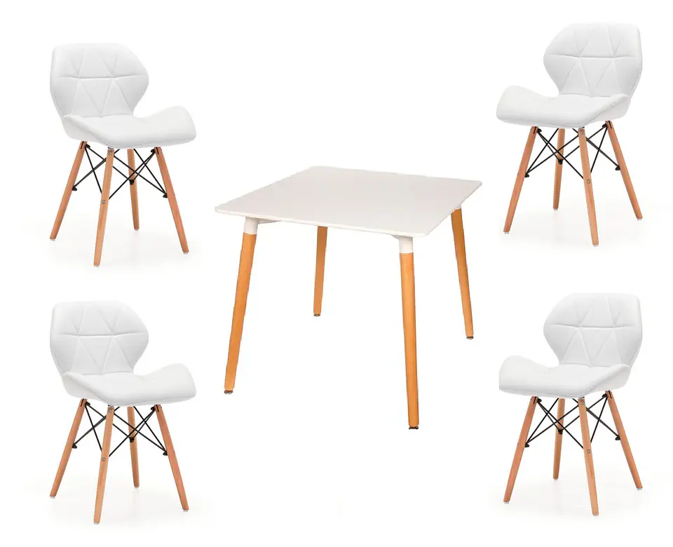 Comedor Cuadrado Melamina 4 Sillas Mariposa – Mesa 80x80cm 2