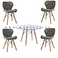 Mesa Eames Redonda Vidrio +4 Sillas Mariposa – Comedor 80cm - Miniatura 2