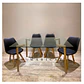 Mesa Rectangular Croacia Vidrio + 4 sillas tulip polipropileno con cojin- comedor - Miniatura 7