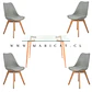 Mesa Rectangular Croacia Vidrio + 4 sillas tulip polipropileno con cojin- comedor - Miniatura 5