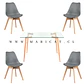 Mesa Rectangular Croacia Vidrio + 4 sillas tulip polipropileno con cojin- comedor - Miniatura 9