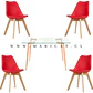 Mesa Rectangular Croacia Vidrio + 4 sillas tulip polipropileno con cojin- comedor - Miniatura 10