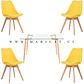 Mesa Rectangular Croacia Vidrio + 4 sillas tulip polipropileno con cojin- comedor - Miniatura 11