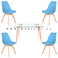 Mesa Rectangular Croacia Vidrio + 4 sillas tulip polipropileno con cojin- comedor - Miniatura 12