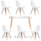 Comedor Rectangular Vidrio 6 Sillas Eames – Mesa 100cm - Miniatura 3
