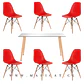 Comedor Rectangular Vidrio 6 Sillas Eames – Mesa 100cm - Miniatura 4