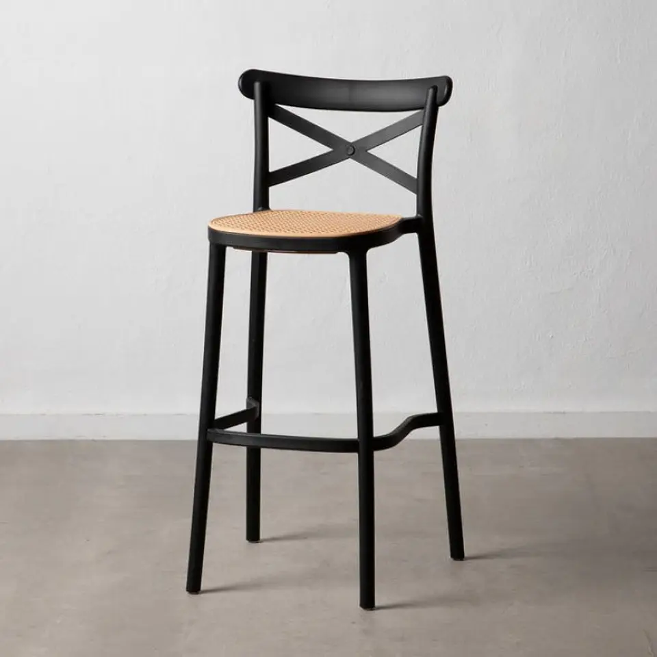 Taburete Bar Alto Danubio Polipropileno Negro 77cm 2