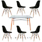 Mesa rectangular europeo vidrio + 4 sillas eames polipropileno- comedor 120cm - Miniatura 6