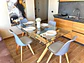 Comedor Rectangular Vidrio 4 Sillas Eames – Mesa 130cm - Miniatura 5