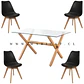 Comedor Rectangular Vidrio 4 Sillas Eames – Mesa 130cm - Miniatura 7
