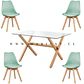 Comedor Rectangular Vidrio 4 Sillas Eames – Mesa 130cm - Miniatura 9