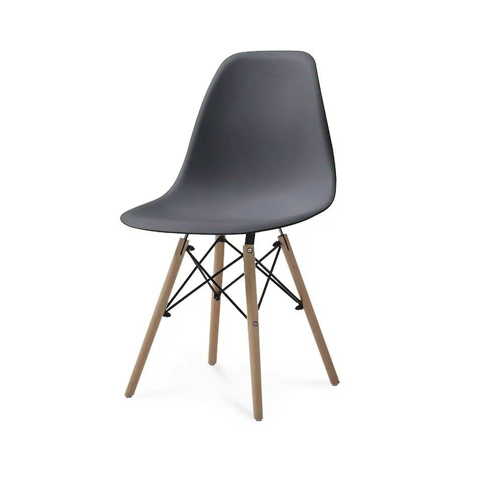 Silla Eames Polipropileno con Estructura de Metal y Madera 3