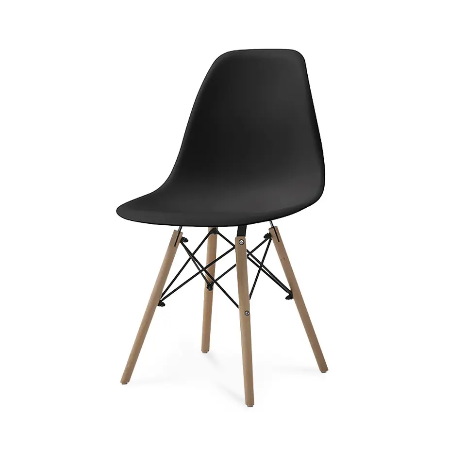 Silla Eames Polipropileno con Estructura de Metal y Madera 6
