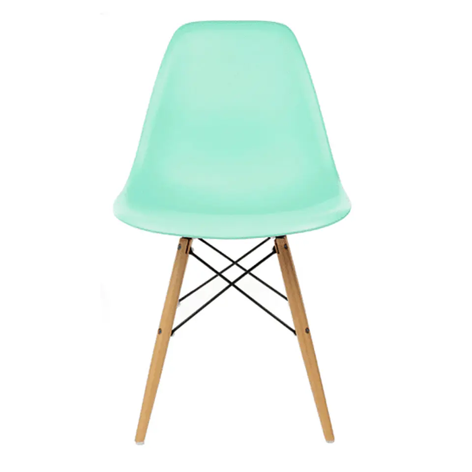 Silla Eames Polipropileno con Estructura de Metal y Madera 9