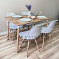 Mesa rectangular eames MDF wood + 4 Sillas Eames – Comedor 130x80cm - Miniatura 1