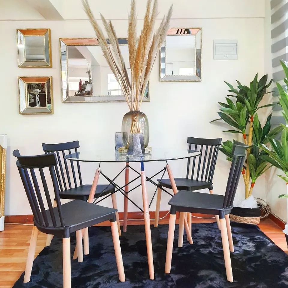 Comedor Redondo Vidrio 4 Sillas Windsor – Mesa 80cm 5