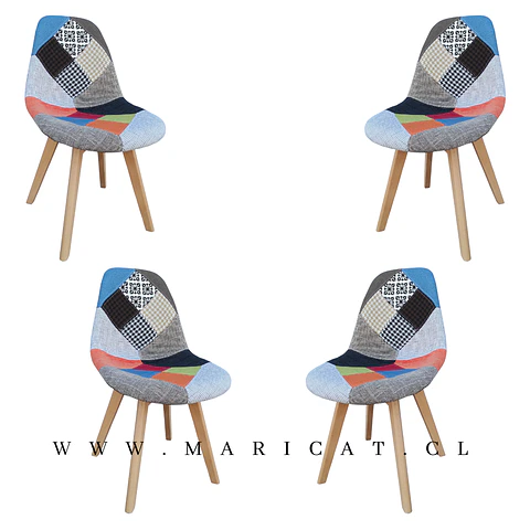Packs Silla Tulip Patchwork x4
