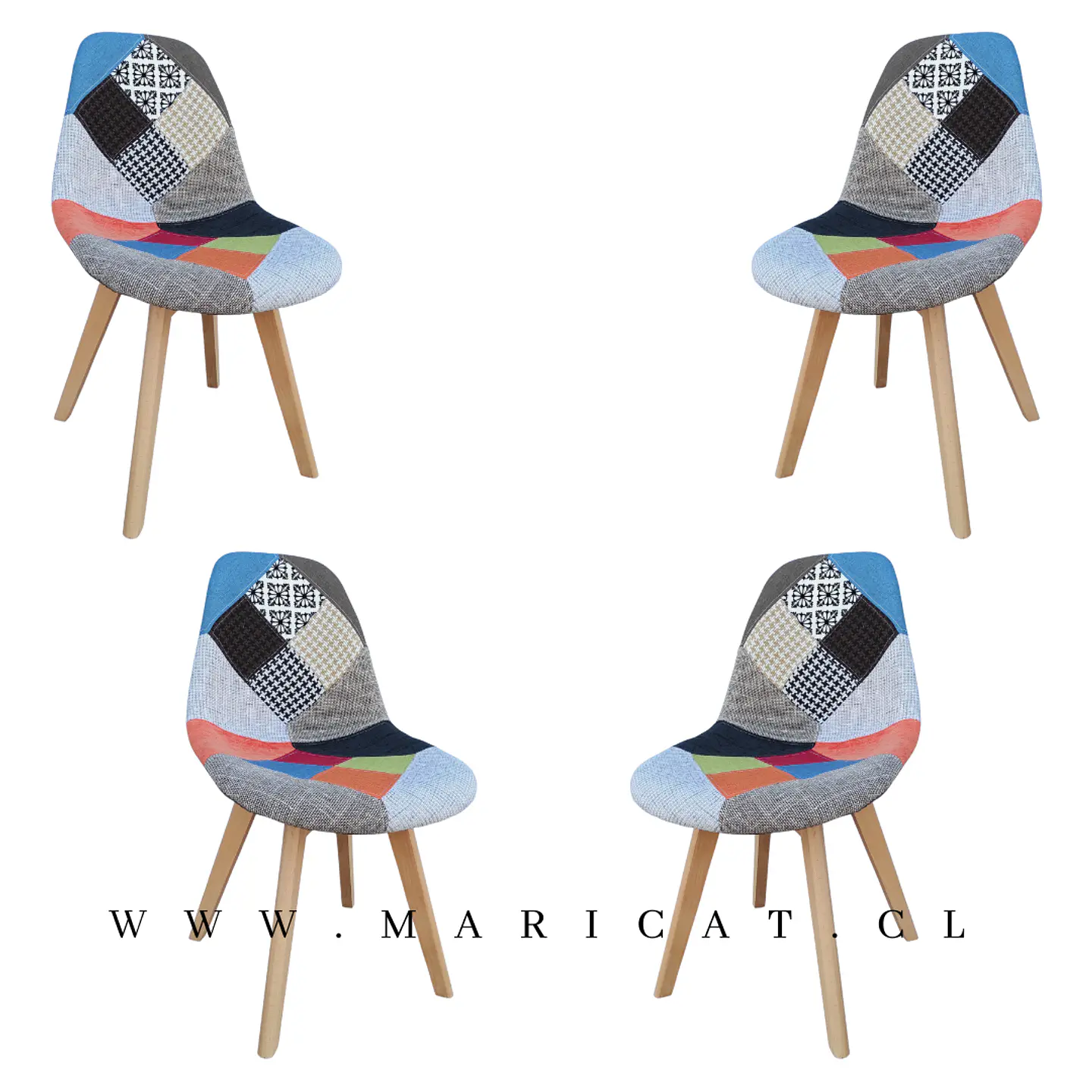 Packs Silla Tulip Patchwork x4 1