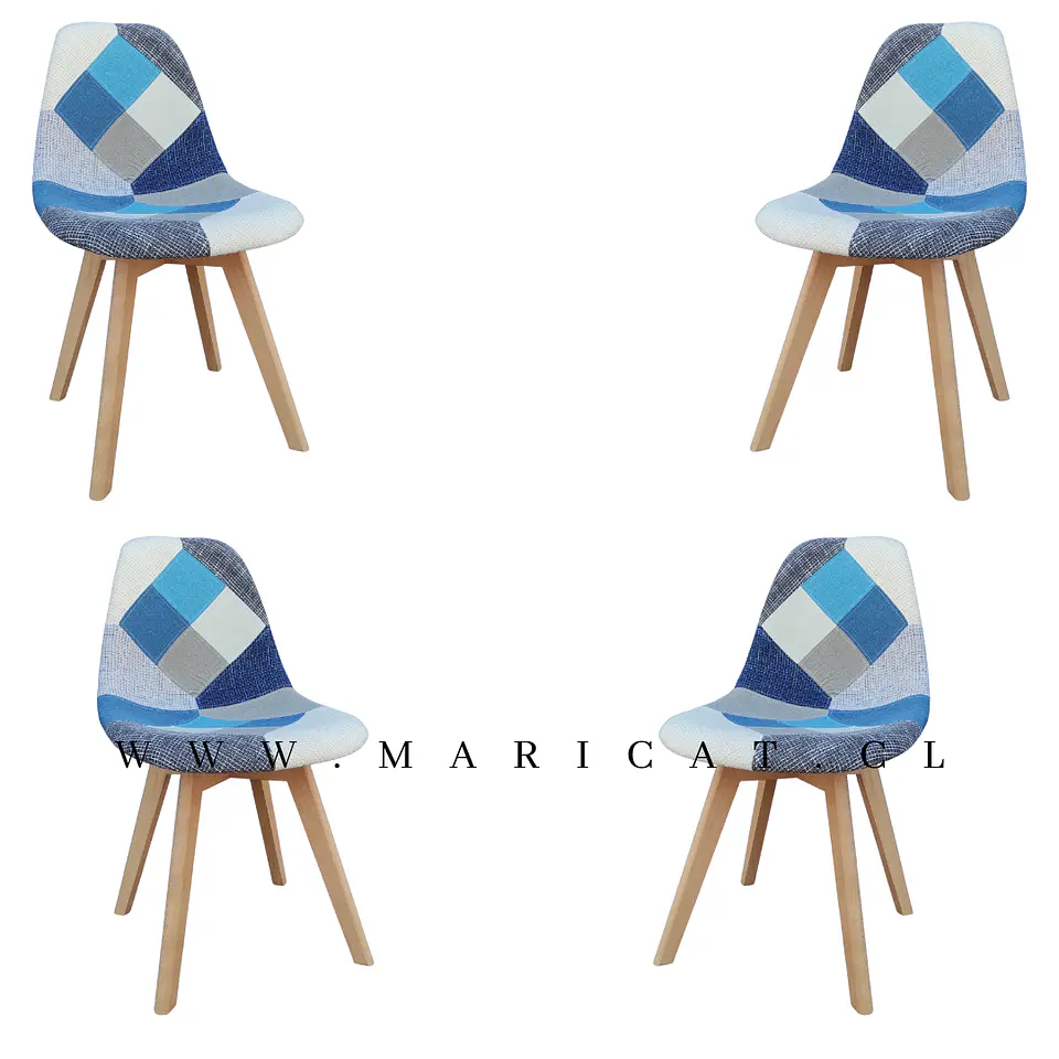 Packs Silla Tulip Patchwork x4 2