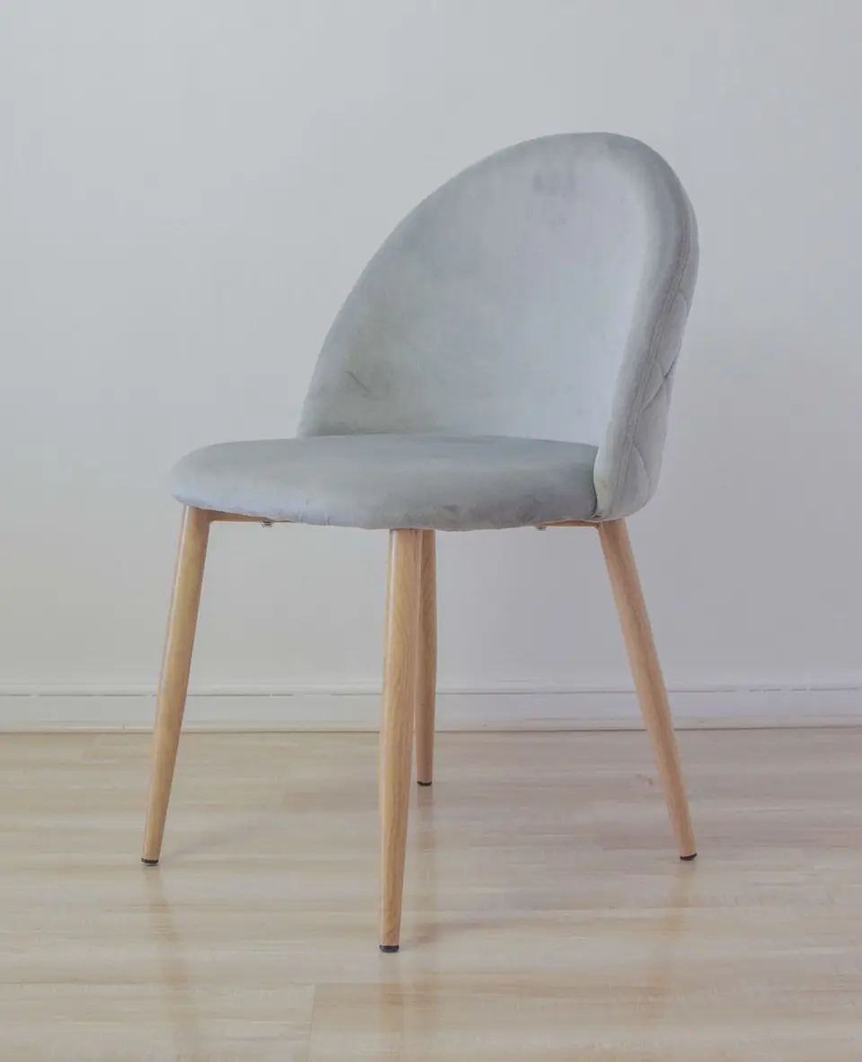 Silla Velvet  Tulip Gris Platino 1