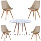 Comedor Redondo Vidrio 4 Sillas Tulip – Mesa 100cm - Miniatura 6