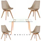 Mesa Rectangular Croacia Vidrio + 4 sillas tulip polipropileno con cojin- comedor - Miniatura 6