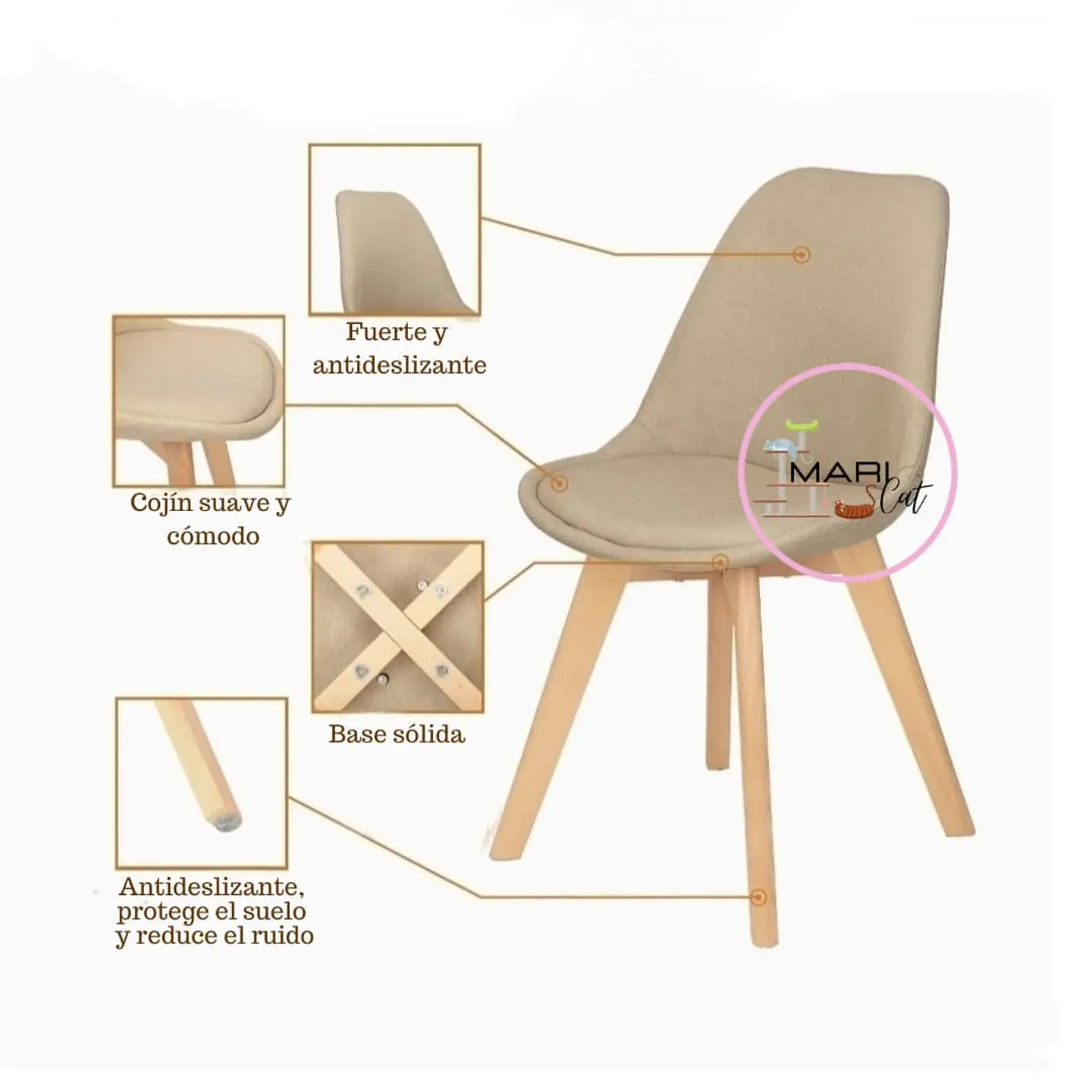 Silla Tulip Lino Lino 5