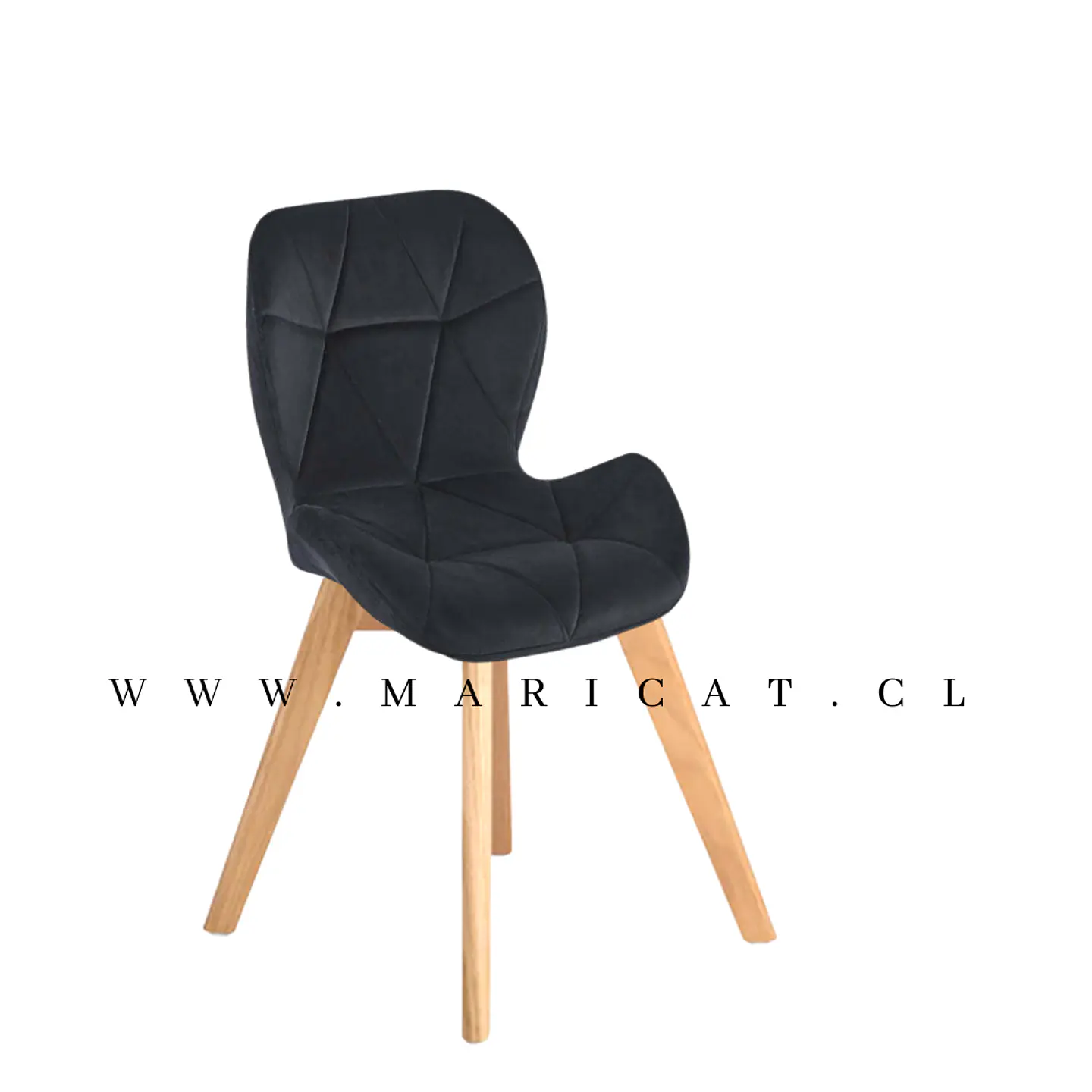Silla Mariposa de Velvet con Base de Madera de Haya  11