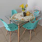 Mesa Rectangular europeo vidrio metal + 4 sillas eames polipropileno- comedor 120cm - Miniatura 2