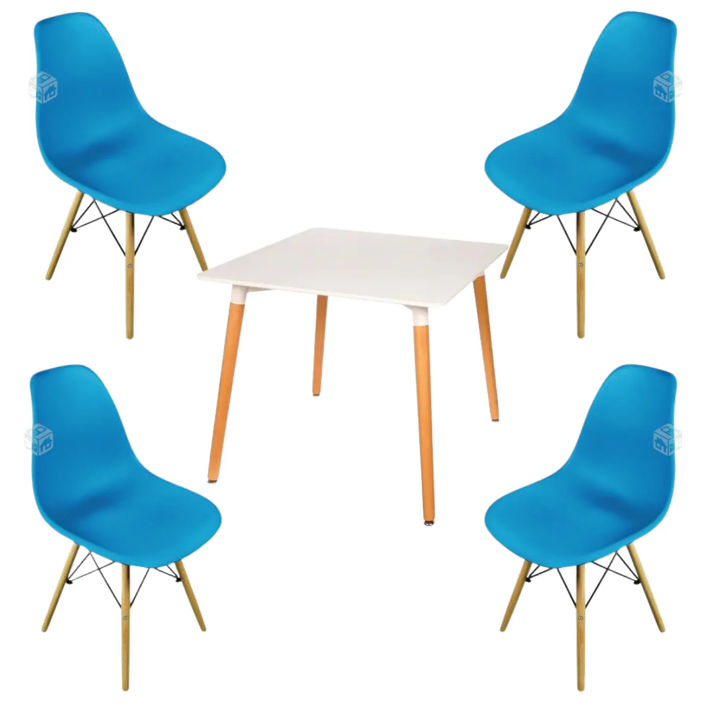 Comedor Cuadrado Melamina 4 Sillas Eames – Mesa 80x80cm 7