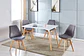 Mesa Rectangular Eames MDF + 4 sillas Tulip Felpa Acolchada-comedor 120cm - Miniatura 1