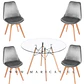 Mesa Redondo eames Vidrio + 4 Sillas Tulip Velvet– comedor 80cm - Miniatura 3