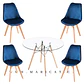 Mesa Redondo eames Vidrio + 4 Sillas Tulip Velvet– comedor 80cm - Miniatura 4
